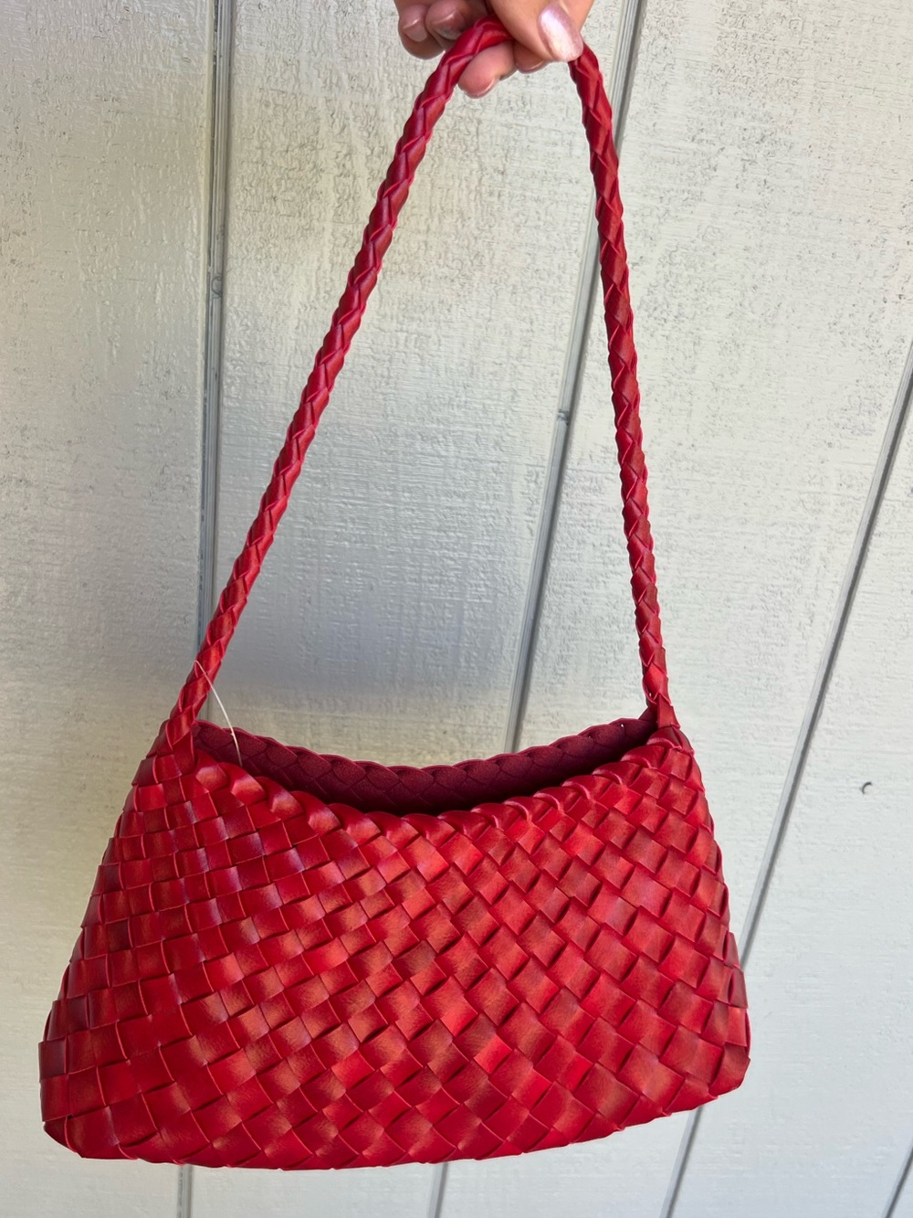 Anthropologie Red Woven Shoulder Bag